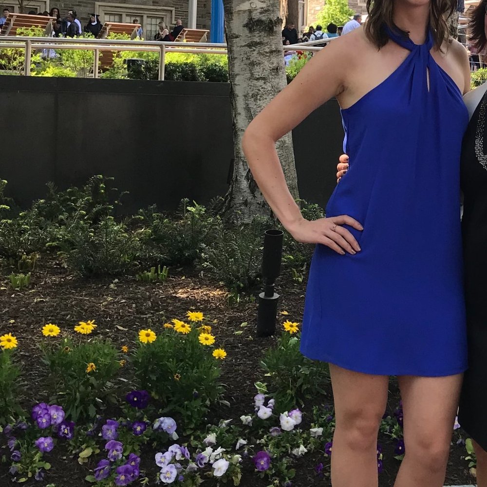 Norah Blue Formal Mini Cocktail Dress Size M